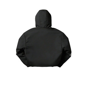 Blouson Bomber Unisexe Noir Personnalisé Imperméable avec Patchwork et Bandes Réfléchissantes, Fermeture Éclair, Style Sportif, Idéal Été, Extérieur en PU - Product Image 2