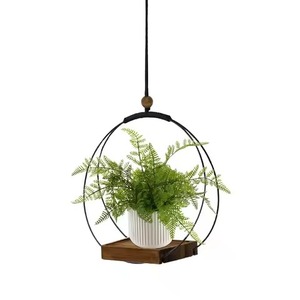 Pot de fleurs suspendu en métal moderne et personnalisable, design minimaliste, pour plantes vertes d'intérieur - Product Image 6