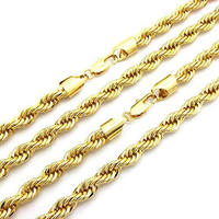 Collier chaîne Figaro en alliage de cuivre plaqué or 18 carats Tishya Diamond, épais et torsadé, style hip-hop, unisexe, bijou cadeau