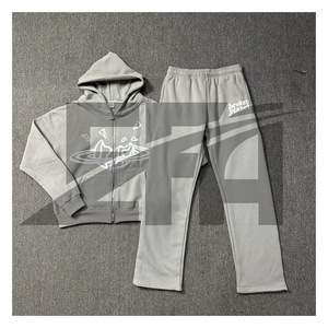 Ensemble de survêtement unisexe Yourbrand noir en molleton à capuche 100 % coton épais pour l'hiver, avec impression par transfert thermique - Product Image 6