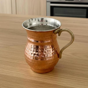 Service de verres en cuivre martelé, ensemble de vaisselle en cuivre massif pour la maison, vaisselle de table en cuivre de qualité supérieure - Product Image 1