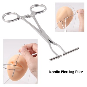 1 Pince à Piercing Professionnelle en Acier Chirurgical pour Nombril, Oreille, Septum, Lèvre, Auto-Bloquante, avec Aiguille de Piercing – Kit d'Instruments - Product Image 4