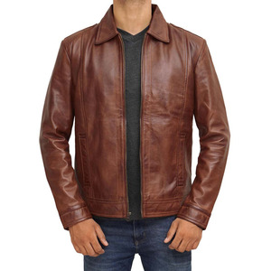 Ropa para Hombre, Chaqueta de Cuero con Diseño de Piel de Oveja, Estilo Casual, con Cierre Frontal, Precio Económico, Alta Calidad, AI-LJ-013 - Product Image 5