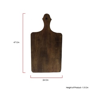Planche à découper rectangulaire multifonctionnelle en bois de manguier brun foncé, faite à la main, de haute qualité, très vendue pour les fêtes - Product Image 2