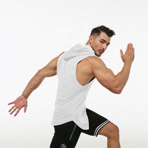 Top diseño algodón poliéster camiseta sin mangas con capucha gimnasio Fitness culturismo entrenamiento chaleco verano ropa de secado rápido con logotipo personalizado - Product Image 2