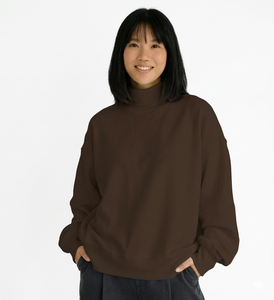 Women <b>Mock</b> <b>Neck</b> Pullover Sweatshirt High Quality Soft Touch Fabric OEM Service Winter Casual <b>Top</b> Mockneck Sweatshirt - Product Image 1