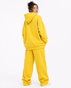 Survêtement à capuche surdimensionné pour femme en molleton de coton épais avec broderie chenille française et pantalon de jogging à taille élastique - Product Image 2