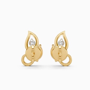 Pendientes de Oro Amarillo con Forma de Mariposa, Corte Marquesa, Engaste de Diamantes, Certificación IGI, Lujo para Uso Diario de Mujer - Product Image 3