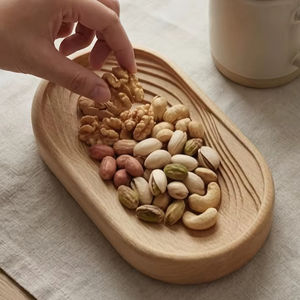 ถาดไม้ UO ถาดไม้ตกแต่งทำมือ จานไม้ตกแต่ง จานไม้ ถาดไม้สำหรับตกแต่ง จานไม้ - Product Image 1