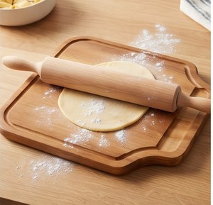 Planche à découper carrée en bois de haute qualité avec poignée et rainure pour les jus, bloc de découpe rustique - Product Image 2