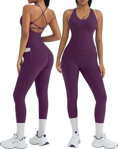 Women Fashion Performance <b>Leggings</b> Tummy <b>Control</b> High Waist Sports Bra Crossback Support Quick Dry Running Yoga Gym Activewear - Product Image 1