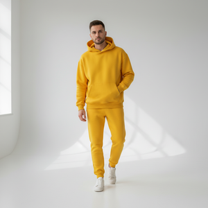 ชุดเซ็ตเสื้อฮู้ดดี้และกางเกงจ็อกเกอร์ลำลองสำหรับฤดูหนาว แบบยูนิเซ็กซ์ ล้างสีแบบแอซิดวอช ระบายอากาศได้ดี แต่งลูกปัด ไซส์พลัส แบบกลับด้านได้ 65% - Product Image 6