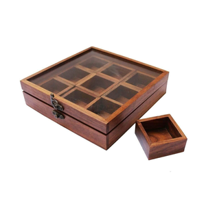 Wholesale Supplier Wood Spice <b>Box</b> with Brass Lid and Mandala Design Household Seasoning Storage Spice <b>Box</b> - Product Image 6