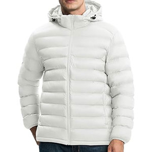 Veste matelassée pour homme, directement de l'usine, décontractée, légère, pour l'hiver, avec capuche amovible, logo personnalisé, adaptée au travail et à la randonnée - Product Image 3