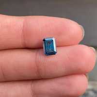 Diamant CVD de couleur bleu profond, taille émeraude 1,00 CT, certifié IGI, cultivé en laboratoire, poli à la main, provenant d'Inde, pour la fabrication de bijoux