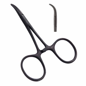 Pinzas de Pesca de 5 Pulgadas con Punta Curva, Acero Inoxidable con Acabado Negro, Pinzas para Pesca al Aire Libre - Product Image 1