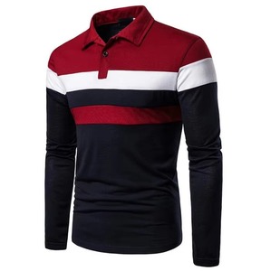 Camisa de Manga Larga para Hombre con Bloques de Color y Cuello Camisero, Tejida, de Secado Rápido, con Logotipo Personalizado OEM - Product Image 2