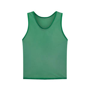 Green Mesh Sleeveless Sports Vest Neck Breathable Unisex Adult <b>Training</b> <b>Bibs</b> 100% Polyester Winter Regular Fit Digital Printed - Product Image 1