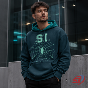 Sweat à capuche personnalisé avec motif araignée, coupe oversize, épais, streetwear, pour hommes et femmes, logo personnalisé, OEM, ODM, vente en gros - Product Image 5