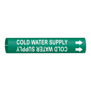 Marcador de Tuberías Brady para Suministro de Agua Fría, Tipo Snap-On/Strap-On, para Tuberías Industriales y de Laboratorio - Product Image 3
