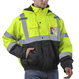 เสื้อแจ็คเก็ตนิรภัยสะท้อนแสงแบบ Hi-Vis สำหรับงานก่อสร้าง ฤดูหนาว พร้อมบริการสกรีนโลโก้ตามสั่ง  วัสดุสะท้อนแสง 3M - Product Image 1