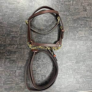 อานม้าหนังแท้คุณภาพสูงสำหรับม้าอาหรับขนาดเล็ก พร้อมสายจูงหนังอินเดีย ฮาร์ดแวร์ทองเหลืองแท้ - Product Image 1