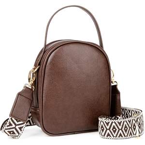 Sac bandoulière en cuir de vachette véritable pour femme avec poignée et sangle réglable, pochette pour téléphone portable avec poches zippées - Product Image 2