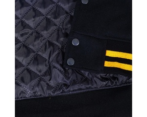 Chaquetas Varsity Personalizadas de Alta Calidad con Mangas de Cuero, Cuello Alto, Bordado Frontal, Transpirables y Resistentes al Viento para Hombre - Product Image 3