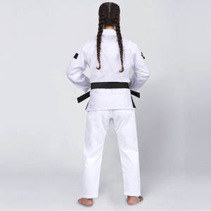 <b>White</b> BJJ Kimono Set With Black Trim And <b>Belt</b> For <b>Men</b> And Women - Product Image 4