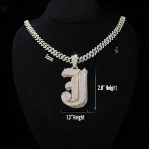 Fine Jewelry Personalized 925 <b>Silver</b> Hiphop Letter Iced Out Custom Name <b>Initial</b> Moissanite Diamond Charm <b>Pendant</b> - Product Image 3