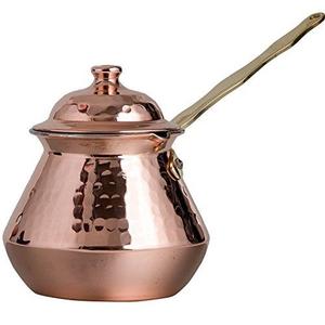 Cafetière traditionnelle en cuivre Cezve avec couvercle, pour la préparation du café turc et grec, idéale pour les bars à café, les cuisines, les cafés et les restaurants - Product Image 2