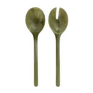 Ensemble de cuillères et fourchettes à salade en résine faites à la main, écologiques, compatibles lave-vaisselle, micro-ondes et four, ustensiles de cuisine - Product Image 3