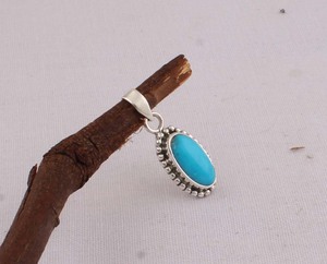 Pendentif en turquoise naturelle, bijoux en argent sterling 925, pendentif en pierre précieuse fait main, style vintage, collier ovale en turquoise bleue - Product Image 2