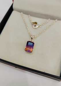 Colgante de Ametrina con Corte Octogonal en Plata de Ley 925, Hecho a Mano, Regalo para Ella y para Niños - Product Image 4