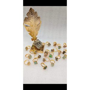 Anillo Ajustable de Piedra Preciosa Natural Hecho a Mano, Chapado en Oro, Figura Decorativa, Artesanía Unisex, Joyería de Moda, Tallados - Product Image 4