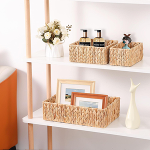 Handwoven Natural Water Hyacinth Decorative <b>Storage</b> <b>Baskets</b> for Organizing for <b>Bathroom</b> Bedroom Kitchen from Vietnam - Product Image 4