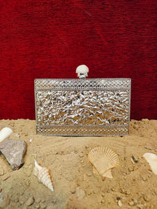 Indian Handcrafted <b>Abalone</b> <b>Shell</b> Mother of Pearl Clutch with Silver Brass Frame Luxury Evening Wedding Party Bag - Product Image 4