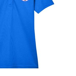Polo pour femme bleu roi avec broderie, manches courtes, col, mélange de coton, décontracté, golf, affaires, mode, vêtement - Product Image 6