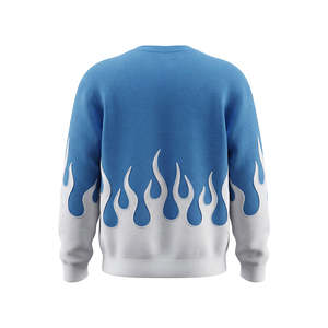 เสื้อสเวตเชิ้ตคอกลมลายเปลวไฟสีเงินสำหรับผู้ชายแบบสั่งทำพิเศษ - พิมพ์ดิจิทัล ODM ตามแบบที่กำหนด - Product Image 3