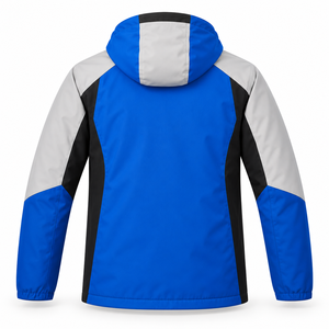 Color Block <b>Mens</b> Winter Softshell Jacket Full Zip Adjustable Hood Trail Workwear Chest Pocket Custom Logo Printing Elastic Cuffs - Product Image 3