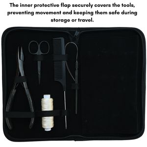 Kit d'outils professionnels pour extensions capillaires : Pince à sertir plate, fil à boucles, ciseaux, pinces de sectionnement, peigne, aiguille courbée - Product Image 5