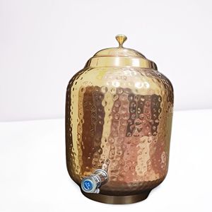 Vintage Style Hammered Copper Water Storage Dispenser Handmade Ayurvedic Copper Pot with Faucet for Home Kitchen and Hotels - Product Image 1