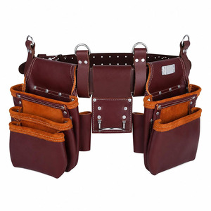 Ceinture porte-outils en cuir véritable avec plusieurs pochettes, supports sécurisés et coutures durables, en vente à prix raisonnable - Product Image 2