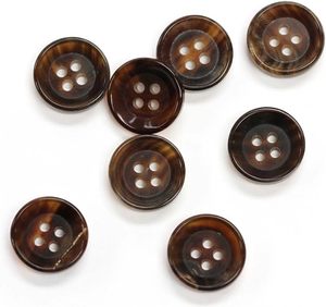 Bouton 100% poli en corne de buffle marron à quatre trous, imitation artisanale écologique de style antique, Uttar Pradesh, pour vêtements et décoration intérieure - Product Image 5