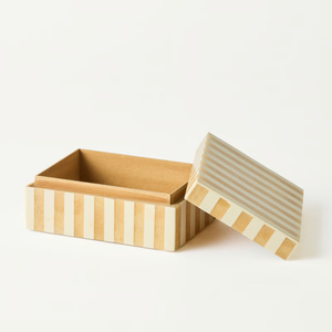 Boîte à bijoux carrée moderne en MDF avec incrustation en résine écologique, logo personnalisé FAIZA CRAFT, taille personnalisée, pour femmes, rangement de bijoux - Product Image 3