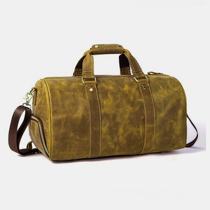 Bolsa de Lona de Cuero Personalizada de Alta Calidad al por Mayor con Diseño de Parches de Cuero, Bolsa de Viaje y Gimnasio para Exteriores de Gran Capacidad y Duradera - Product Image 5