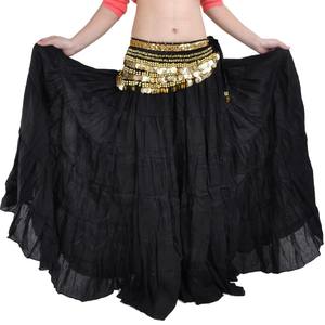 Sólido Largo Maxi Boho Mujeres Club Trajes de escenario Teñido 25 yardas Algodón Falda gitana con actuaciones Estilo Latino Talla única para todos - Product Image 1