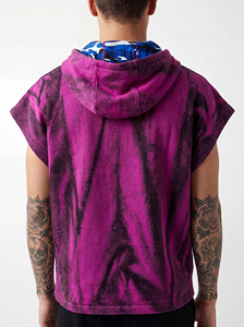 Chaleco con capucha sin mangas personalizado con cremallera, lavado ácido, de algodón y felpa, estilo oversize, para gimnasio, ropa urbana, unisex, moda casual - Product Image 2
