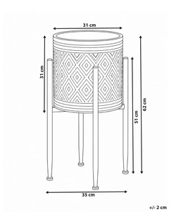 Modern White Geometric <b>Ceramic</b> Planter with Gold Metal Stand Elegant Raised Flower <b>Pot</b> for Indoor <b>Plants</b> Home Office Living Room - Product Image 3