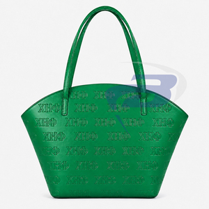 Sac fourre-tout pour femme Chi Eta Phi Sorority en cuir verni brillant gaufré, léger, durable, 10 pouces, brillant et verni, pour usage quotidien - Product Image 1